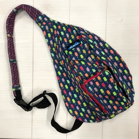 Kavu Sling Organic Rope Backpack Limited Edition Popsicles Pattern EUC - Picture 1 of 14